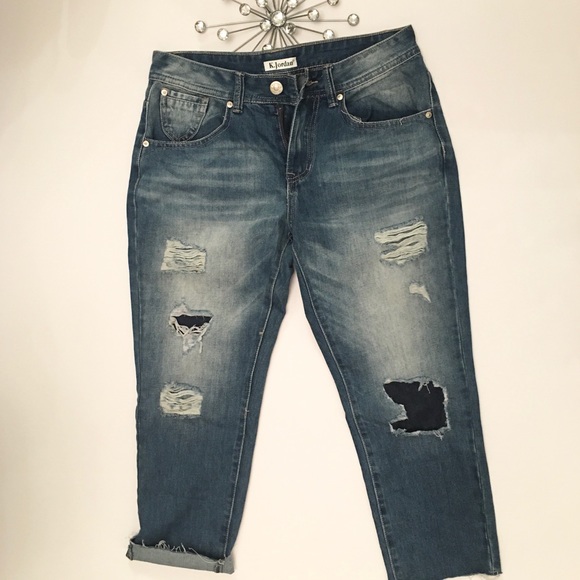 Destructed Cropped Jeans By K.Jordan S/10❤️ - Picture 8 of 8